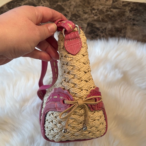 Brighton Pink and Tan Woven Clutch - Picture 5 of 8